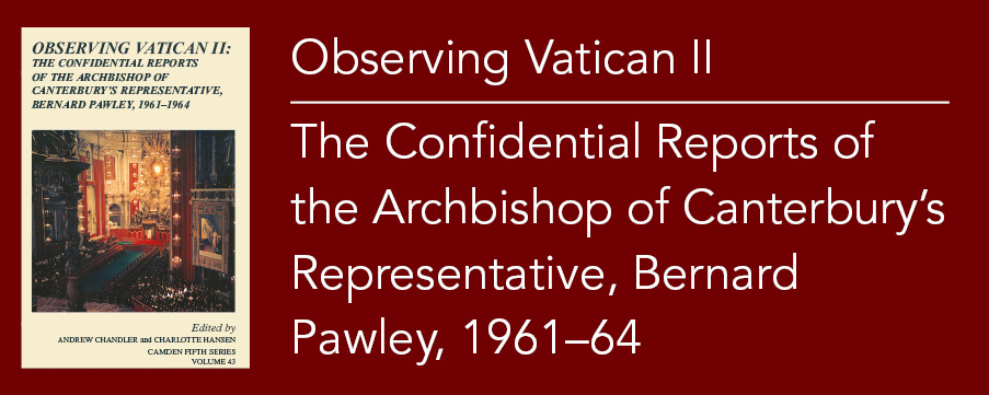 Confidential reports of the Archbishop of Canterbury's representative, Bernard Pawley, 1961 - 1964