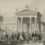 Sargent, G. F., artist. "The market place at Athens," in Shakespeare Illustrated, 1842. J. C. Fenn, printmaker. London: How & Parsons, 1841.