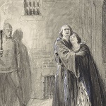 Buchel, Chas. A., artist. King Richard II, V, 1, as performed at His Majesty's Theatre, Herbert Bererbohm Tree (King Richard), Lily Brayton (Queen). 1903.