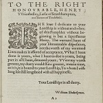 Shakespeare, William. [Rape of Lucrece] Lucrece. London: Richard Field, for Iohn Harrison, 1594.