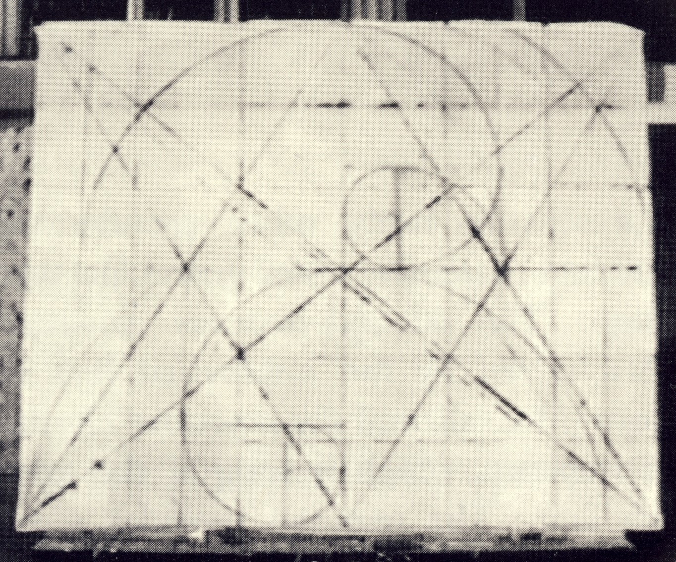 The Fibonacci-based geometrical underlay for the painting 'Exchange'