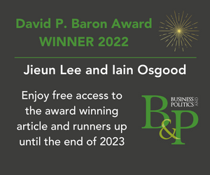 David P. Baron Award WINNER 2022 Jieun Lee and Iain Osgood