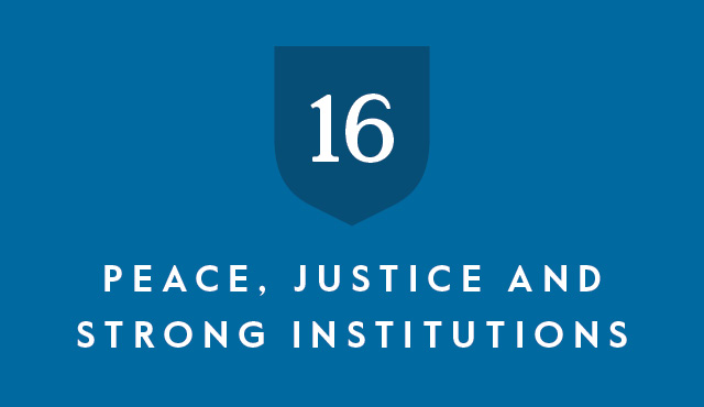 SDG 16 Peace, Justice and strong institutions