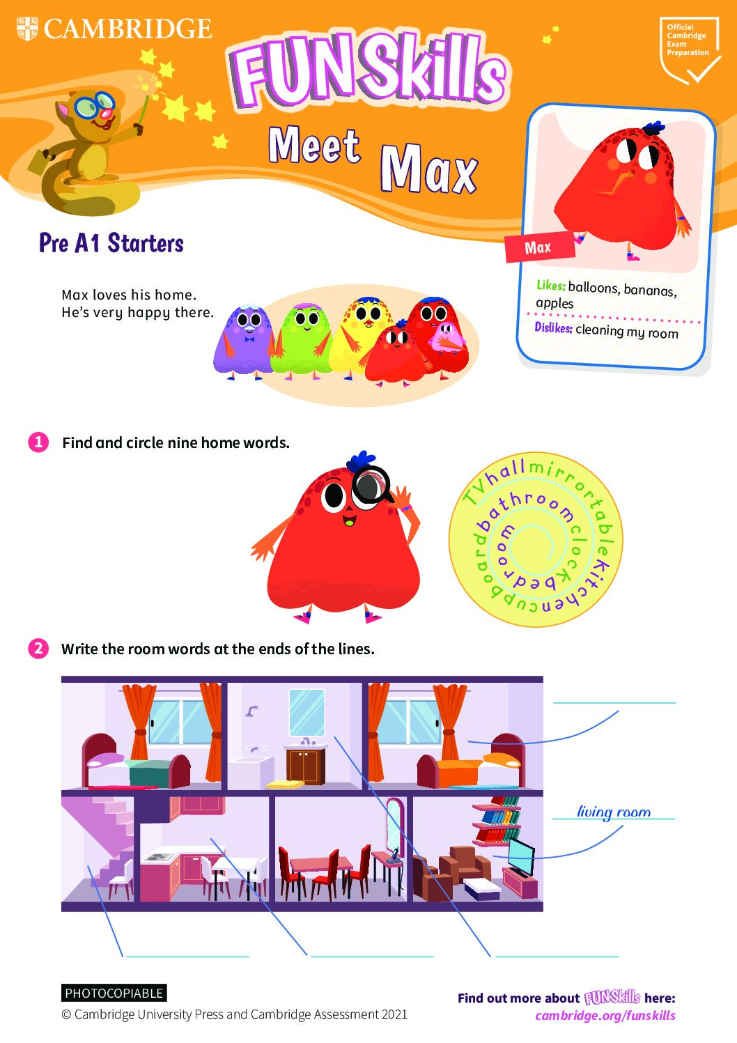 Pre A1 Starters Max Worksheet - World of Better Learning