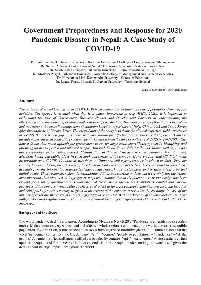 case study of covid 19 pandemic