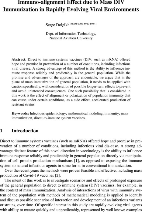 Immuno-alignment Effect due to Mass DIV Immunization in Rapidly ...