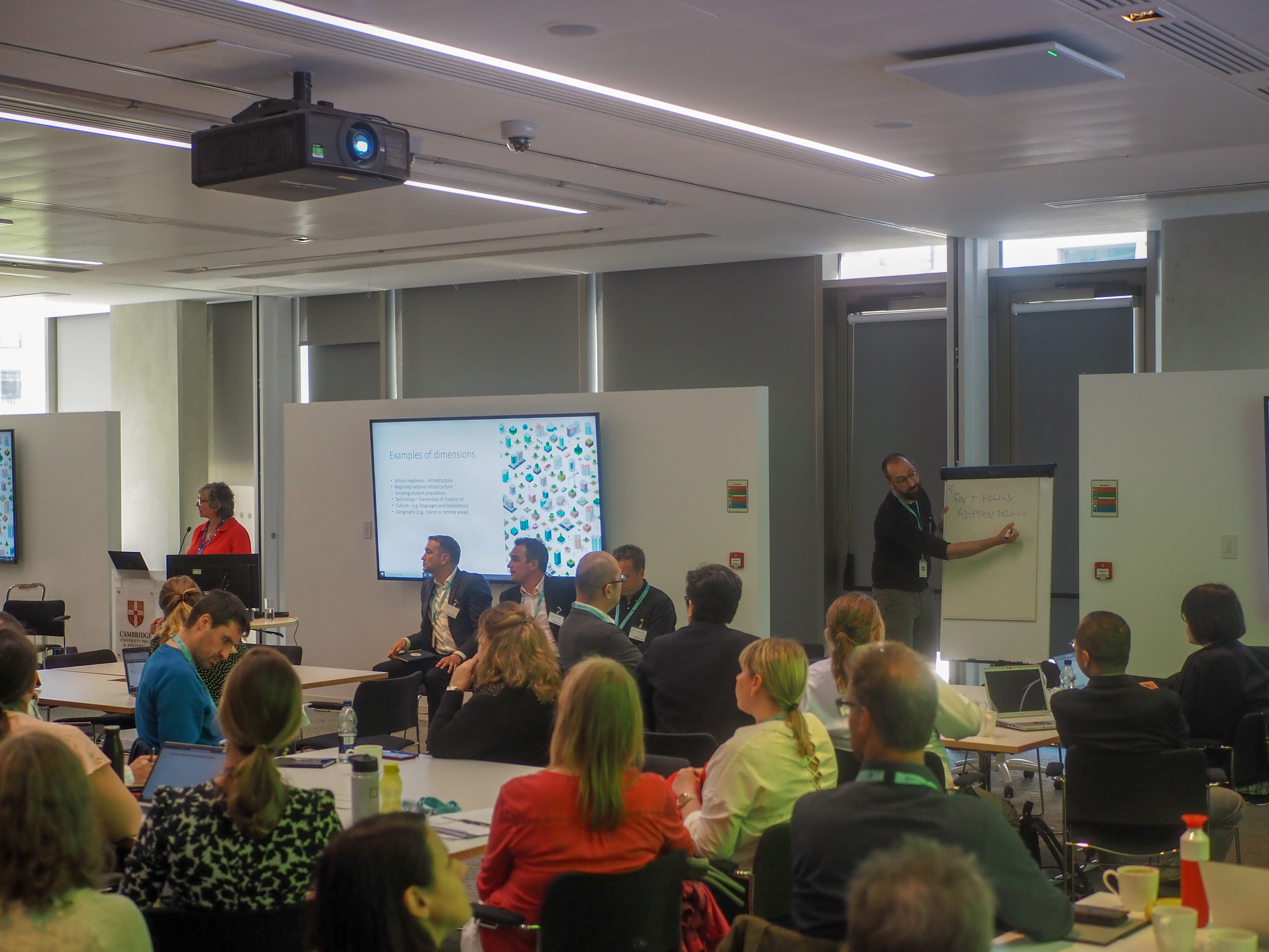 Members of the FLIP+ e assessment community in attendance at the digital country transformations workshop in Cambridge